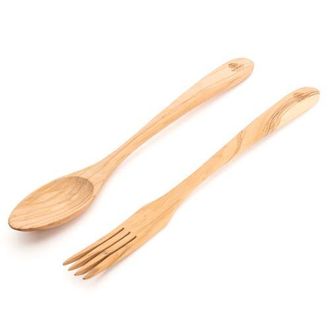 B&eacute;rard Handcrafted Olive Wood 2 Piece Salad Serving Set, 14 Inch in Brown at Nordstrom