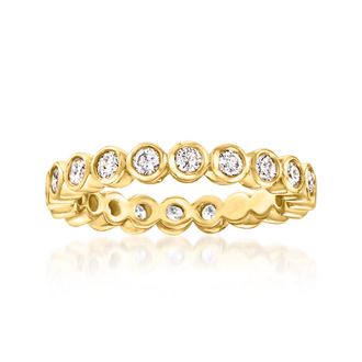 Ross-Simons Bezel-Set Diamond Eternity Band in 14kt Yellow Gold