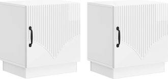 vidaXL Mesita De Noche 2 Uds. Blanco Brillante 43 X 34,5 X 47 Cm Vidaxl