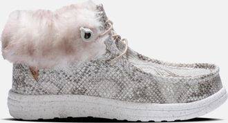 Lamofootwear Womens Cassidy Winter Shoe In Dove Snake