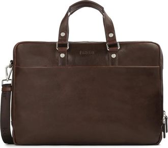Kazar Grote bruine leren handtas met verouderd effect - Heren - Laptoptassen - Bruin - ONE Size - Leer - Tassen
