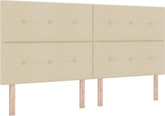 vidaXL Cabecero Con Cabecera Manual Crema 200 Cm Tela Vidaxl