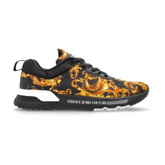 Versace Jeans Couture Sneakers, male, Black, Size: 10 US Sports shoes with barocco pattern