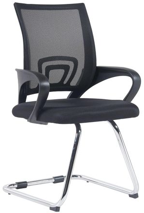 Clp Silla basculante con patas de metal y asiento en Tela Negro