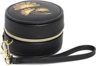 Nordstrom Mini Round Jewelry Box in Metallic Floral- Black at Nordstrom Rack