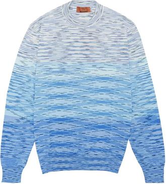 Missoni Multicolor Truien - Heren - Ronde hals truien - Blauw - S - Katoen - Truien & Vesten