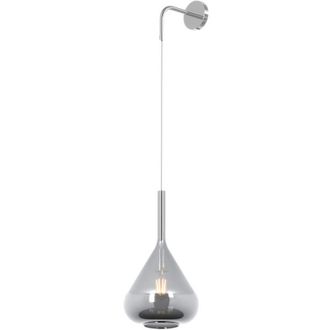 Top-Light Applique Contemporanea Kona Metallo Cromo Vetro Fum&egrave; 1 Luce E27