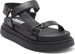 Steve Madden Matina Platform Sandal in Black Leather at Nordstrom Rack, Size 6.5