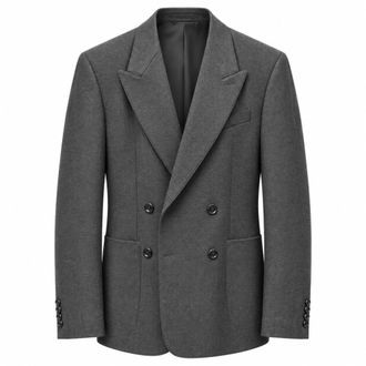 Dolce & Gabbana Dubbelrijige Jas - Heren - Jassen - Grijs - Maat: L Wol