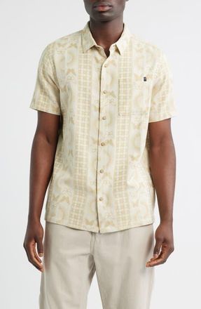 Roark Gonzo Short Sleeve Button-Up Shirt in Sand at Nordstrom, Size Xx-Large