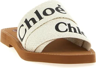 Chlo&eacute; Woody Sandals - White