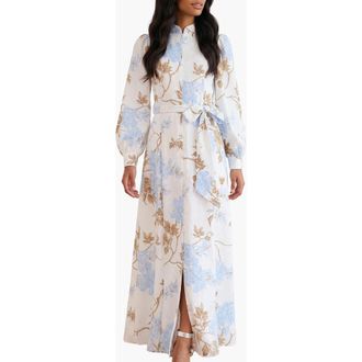 Needle & Thread Wisteria Jacquard Shirt Dress in Optic White/blue at Nordstrom, Size 12