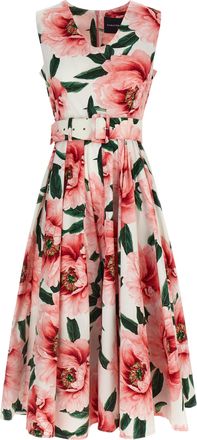 Samantha Sung Multicolor Cotton Midi Womens Dress
