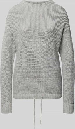Jake*s Casual Oversized Strickpullover mit gerippten Abschlüssen in Silber Melange, Größe XXL
