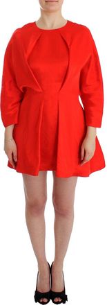 Fyodor Golan Mini Linen 3/4 Sleeve Sheath Womens Dress