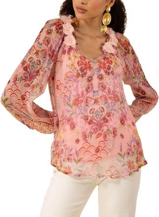Hale Bob Monica Long Sleeve Silk Blouse
