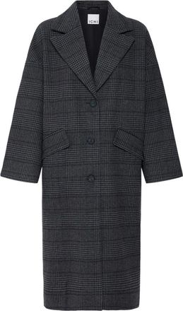 Ichi Abrigo Phantom a Cuadros - Coats - Mujer - Gris - M