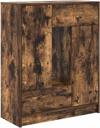 vidaXL Aparador con cajones y puertas roble ahumado 73x31x90 cm vidaXL