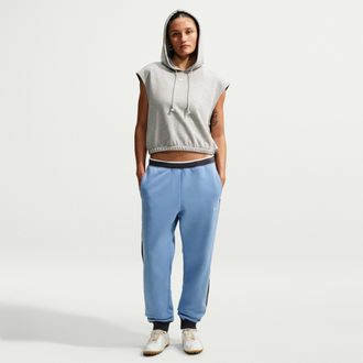 Nike Womens Studio Fleece Medium Weight Mid-Rise Jogger Pants in Blue | IV4948-486