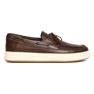Hogan Sailor Shoes, male, Brown, Size: 8 1/2 US mocassino barca pelle marrone