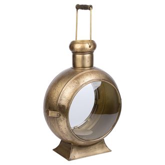 Wanderlust Deco Candelabro De Metal Dorado 33x21x47