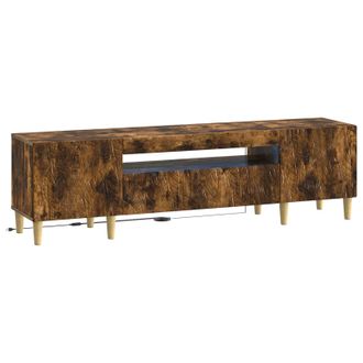 vidaXL Mueble De Tv Led Roble Ahumado Madera De Ingenier&iacute;a Vidaxl