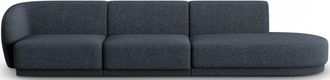 CXL by Christian Lacroix 4-Sitzer Designer Sofa Lionel mit Ottomane - Chenille Blau Melange