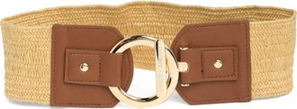 Vince Camuto Toggle Buckle Woven Raffia Belt in Cognac/natural at Nordstrom Rack, Size Large/x-Large