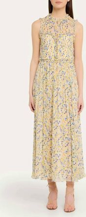 Ulla Johnson Kasia Floral Ruffle Dress In Daffodil