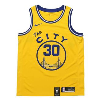 Nike NBA Golden State Warriors Nike Hardwood Classics Curry Swingman Home Jersey Yellow BQ8109-729
