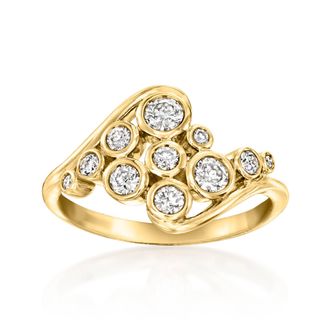 Ross-Simons Bezel-Set Diamond Multi-Row Ring in 14kt Yellow Gold