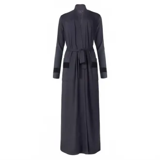 Velvette Womens Pima & Modal Wrap Robe In Black