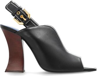 Lanvin Sandalen met gespsluiting - Dames - Sandalen met hakken - Zwart - 37 EU - Leer - Schoenen