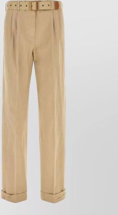 Miu Miu cotton tailored trousers belt loops back pockets