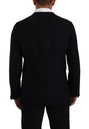 Dolce & Gabbana Gray Alpaca Button Down Men Coat Jacket Clothing