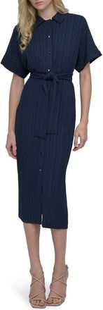 DKNY Crushed Dobby Shirtdress in Dkny Navy at Nordstrom Rack, Size 12