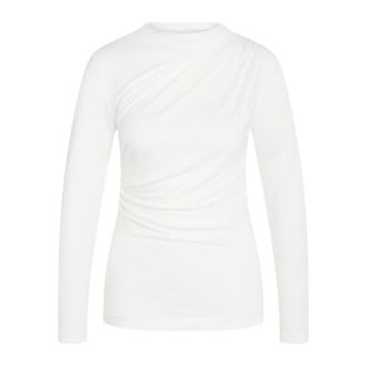 Bruuns Bazaar Draped Blouse Top Sneeuwwit - Dames - Longsleeves - Wit - XL - Tops
