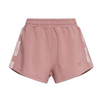 Moschino Shorts van in het kledingstuk geverfd katoenfleece - Dames - Bermuda - Roze - S - Katoen - Korte Broeken