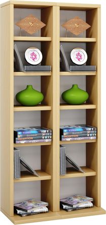 ebuy24 Ebuy24 - Soporte De Dvd De Cd De Madera Vcm Estante De Cd Con Espacio Para 204 Cd O 72 Dvd O 40-videos Dimensiones: Al. 92 X An. 42 X T. 20 Cm Estante