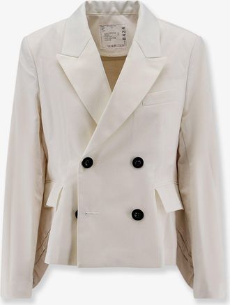 sacai Blazer con inserto white denim sulla parte posteriore - SACAI - gender_Woman