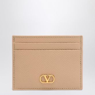 Valentino Garavani Vlogo Signature Credit Card Holder Rose Sand
