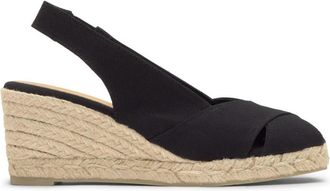 Castaner Diana Peep-toe Espadrille - Dames - Sleehakken - Zwart - 39 EU - Katoen - Schoenen