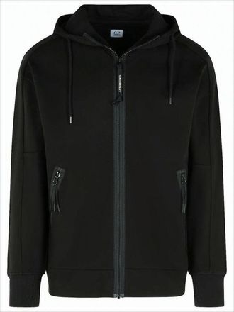 C.P. Company Black Full-Zip Hoodie With Integrated Goggles