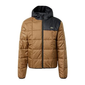 Lacoste Waterdichte Colour-Block Pufferjas Marron/Noir - Heren - Gewatteerde jassen - Bruin - S - Polyester - Jassen