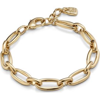 UNOde50 Oval Link Carabiner Bracelet in Gold at Nordstrom, Size Large
