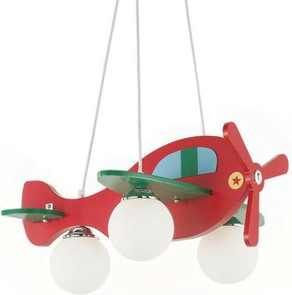 Ideal Lux Ideal Lux - Avion - Red And Green Aeroplane Pendant, E14