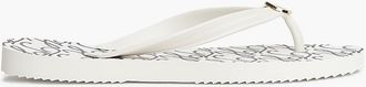 Tommy Hilfiger Womens Metal Hardware TH Script Print Flip-Flop - White - US 8 / EU 38.5