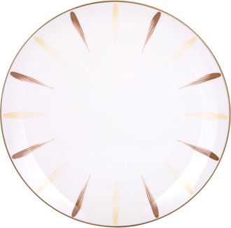 KASANOVA Piatto piano in porcellana pennellato giallo marrone 26,7 cm Petali