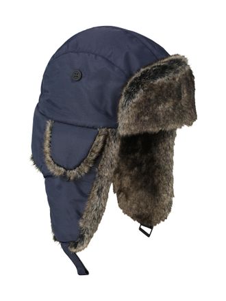 Lerros Ohrenm&uuml;tze LERROS Trapperm&uuml;tze mit Kunstfell, Herren, Gr. Normalgr&ouml;ssen, classic navy, Kunstfaser, M&uuml;tzen Ohrenm&uuml;tze