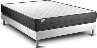 VITALIT Vitalit - Base Tapizada Blanco + Colch&oacute;n Con Espuma Viscoel&aacute;stica 140 X 190